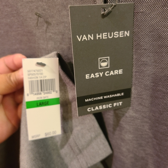 Van Heusen Longsleeve Gray Top Size Large - Picture 4 of 5